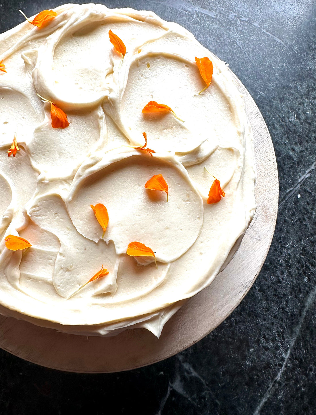 Orange Poppyseed Birthday Cake with Cream Cheese Frosting & Orange Apricot Filling