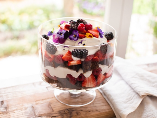 Fresh Berry Trifle with Vanilla Cake and Pastry Cream (Gluten-Free Optional)
