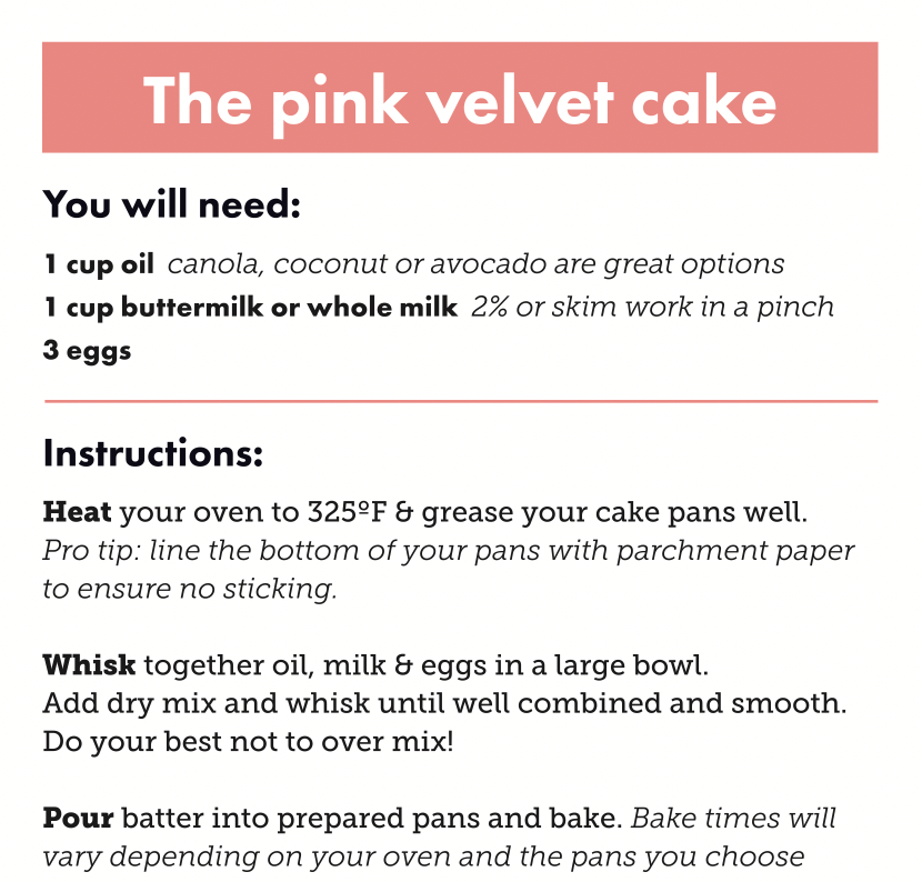 Pink Velvet Cake Mix