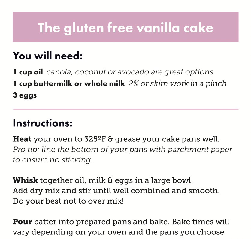 Vanilla Cake Mix (GF)