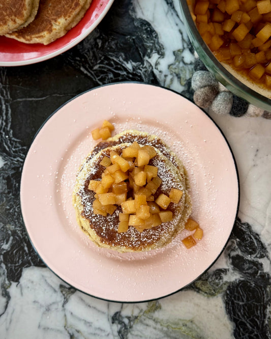 Cinnamon Apple Flax Pancakes