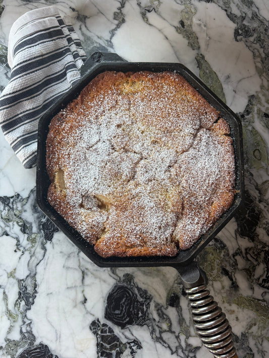Pear, Brown Butter & Cardamom Skillet Cake