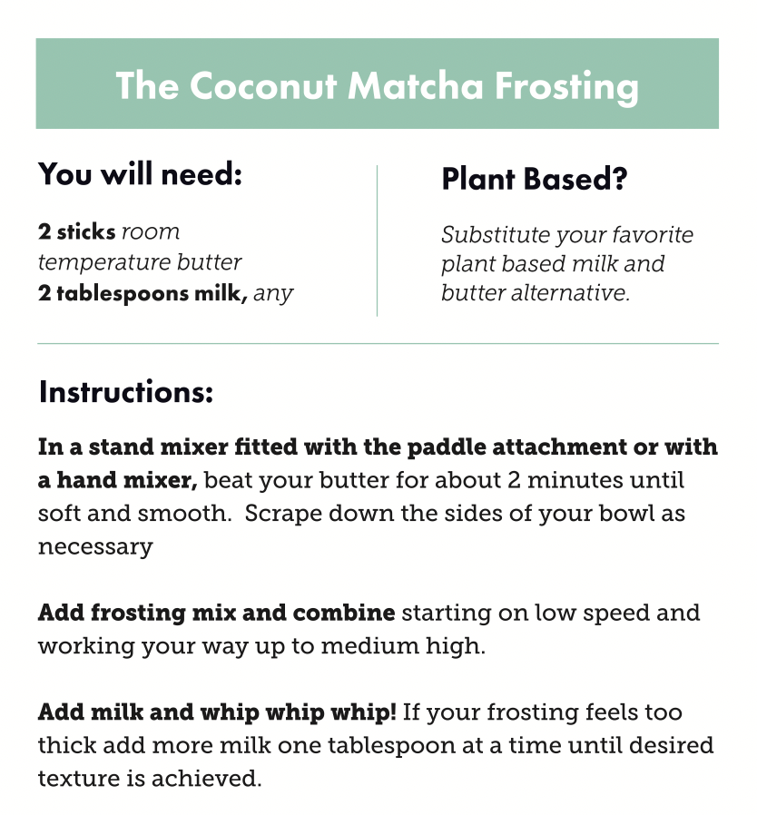 Coconut Matcha Frosting Mix