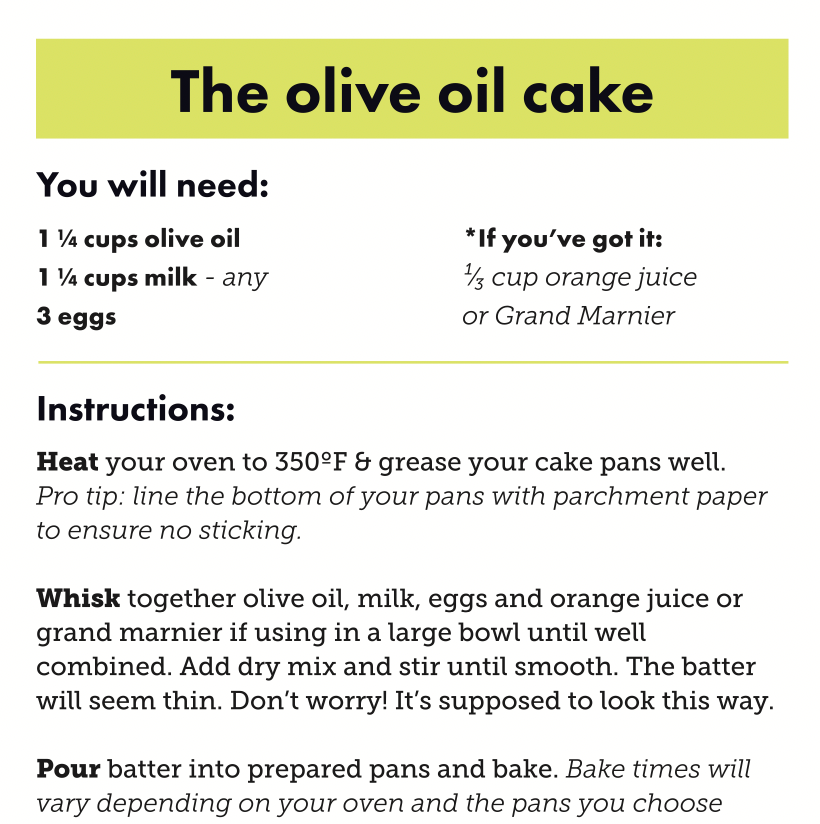 Olive Oil Cake Mix